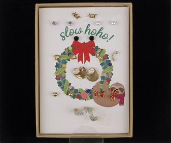 10 New Boxed Christmas Sloth Earrings Set