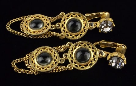 Mint Vintage 1960s Celebrity NY Glass Drop Earrings