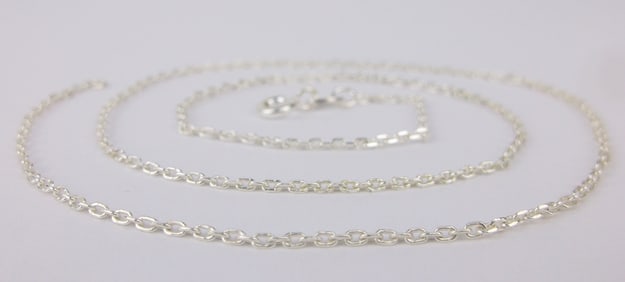 Mint Vintage Italian Sterling Silver Chain Necklace 16"