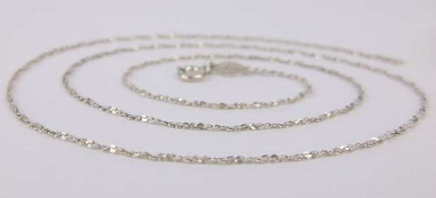 Mint Vintage Italian Sterling Silver Chain Necklace 18"