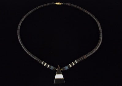 Mint 1970s Zuni Tom Mahooty Blue Coral Heishi Necklace 16"