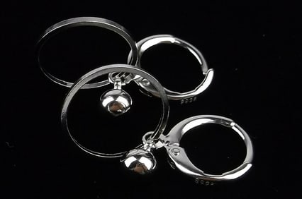 New Sterling Silver Hoop Drop Earrings