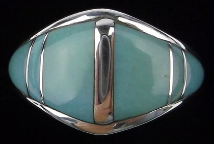New Vint Navajo Ulysses Gay Sterling Silver Turquoise Ring 8.5