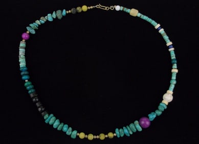 Cherokee Maria Running Fawn Dry Creek Turquoise Necklace 20"