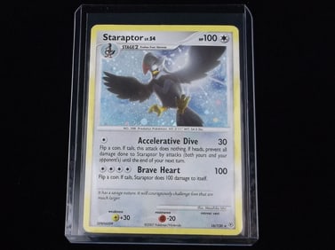 2007 Pokemon Staraptor LV 54 Rare Holo Card Brave Heart