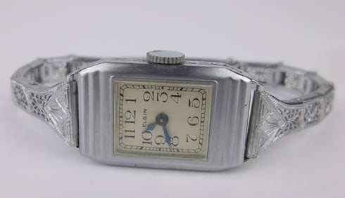 Stunning 1920s Art Deco Elgin Wristwatch Not Running