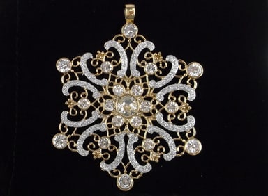 Big New Boxed Monet Rhinestone Snowflake Christmas Ornament
