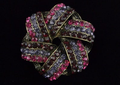 New Boxed Big Monet Colorful Rhinestone Brooch
