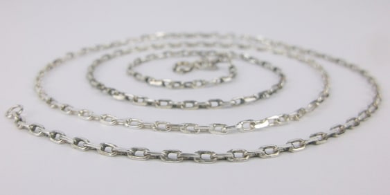 Mint Vintage 1960s Thick Sterling Silver Chain Necklace 24'