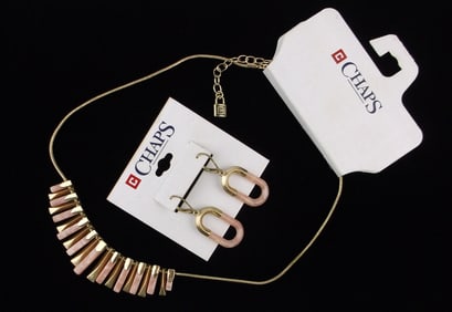 New Chaps Ralph Lauren Necklace Earrings Set $46