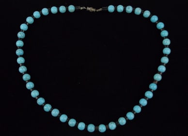 Mint 1970s Navajo Kate Smiley Turquoise Coral Necklace 19"