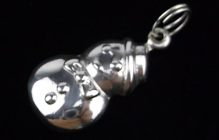 Mint Vintage Sterling Silver Christmas Snowman Pendant