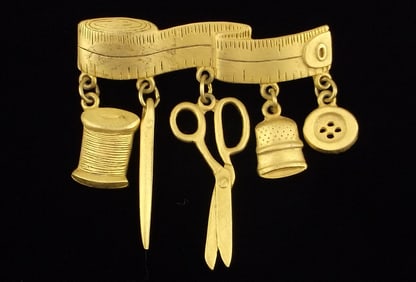 Mint Vintage JJ Jonette Jewelry Sewing Thimble Brooch