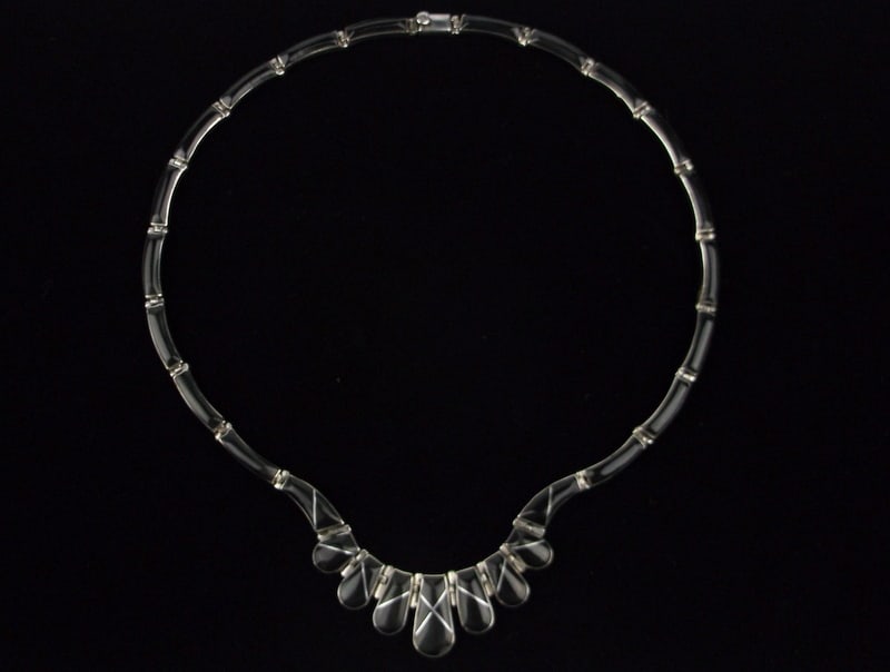 Mint Vintage Taxco Sterling Silver Onyx Inlay Necklace 16": Guaranteed Solid 925 Sterling Silver, in Excellent Condition
