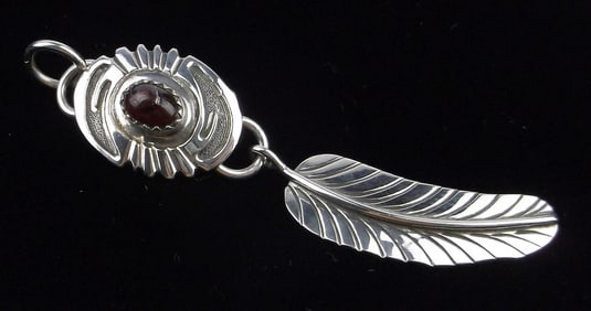 Mint Vint Navajo Larry Moses Yazzie Sterling Garnet Pendant