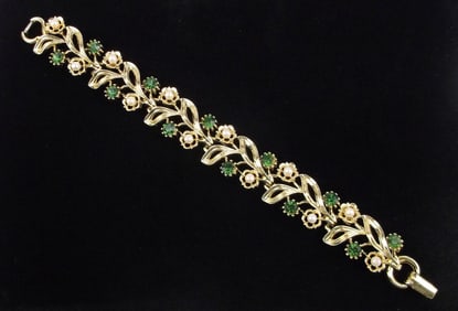 Mint Vintage 1950s Lisner Rhinestone Bracelet 7"