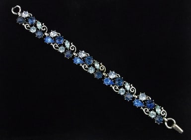 Stunning Vintage 1950s Lisner Rhinestone Bracelet 7.25"