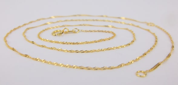 New Italian 10kt Gold Helix Rope Chain Necklace 20"