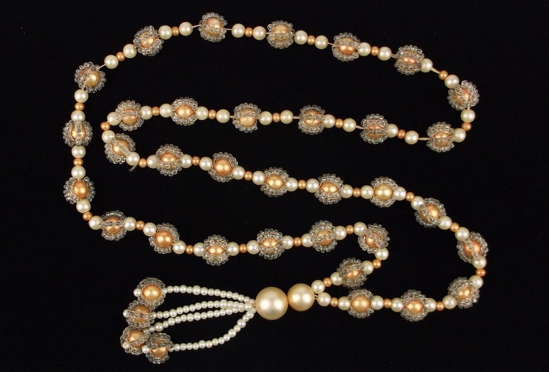 Gorgeous 1920s Art Deco Beaded Flapper Girl Necklace 32" (1 of 3)