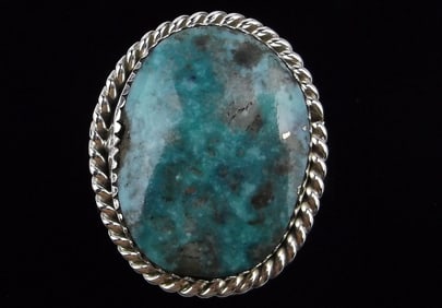 New Big Navajo Gregg Yazzie Sterling Thunder Mtn Turquoise Ring 11 Mens