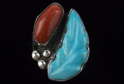 Mint Zuni Marvin Lonasee Sterling Sleeping Beauty Turq Ring 6.25