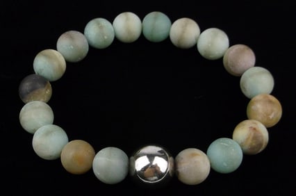 Mint Big Sterling Silver Healing Amazonite Bracelet