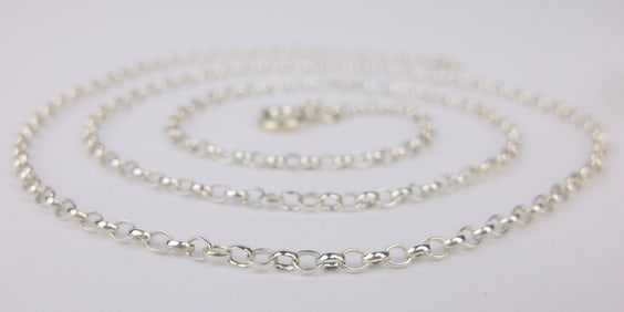 Mint Vintage Italian Sterling Silver Chain Necklace 18.5"