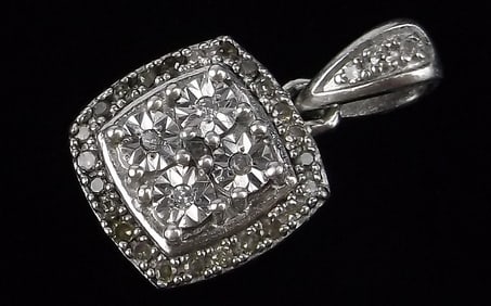 Mint Vintage Sterling Silver Diamond Pendant