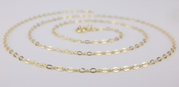 New Gold Over Sterling Silver Chain Necklace 18"