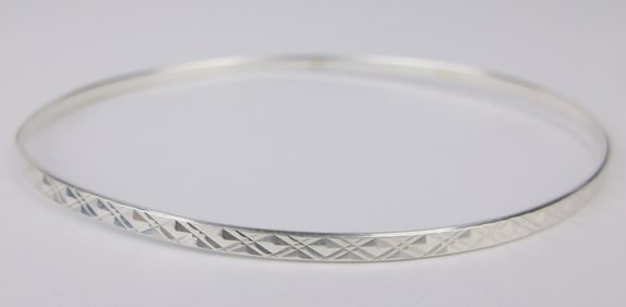 Mint Vintage Italian Sterling Silver Bangle Bracelet 8.5"
