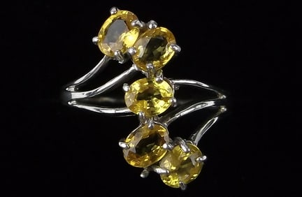 Mint Vintage Designer Sterling Silver Yellow Topaz Ring 7