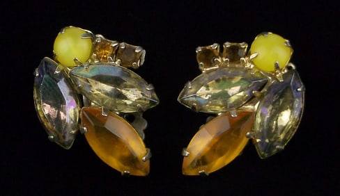 Gorgeous Vintage 1960s Juliana Rhinestone Earrings