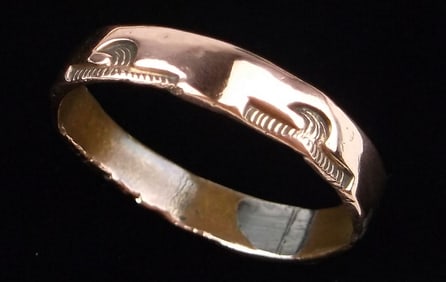 Stunning 1950s Navajo Copper Thunderbird Ring 11