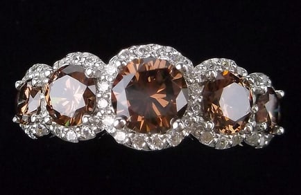 Mint Designer Sterling Silver Smokey Quartz Cocktail Ring 9