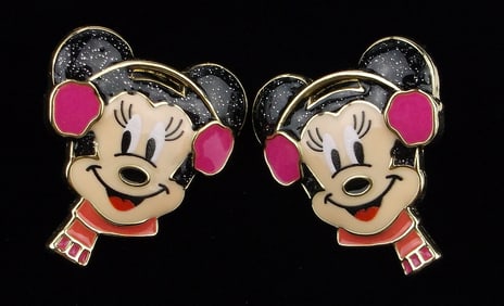 New Boxed Disney Baublebar Minnie Mouse Christmas Earrings