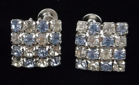 Mint Vintage 1950s Crystal Rhinestone Earrings