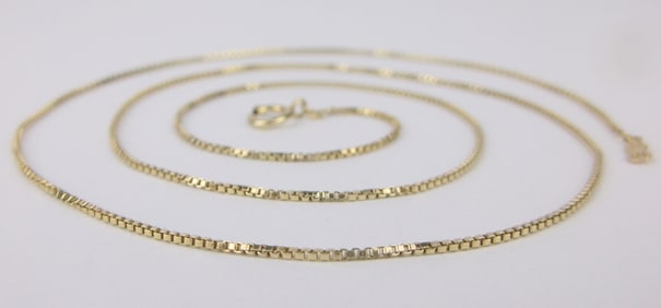 Stunning Vintage Gold Over Sterling Box Chain Necklace 19"