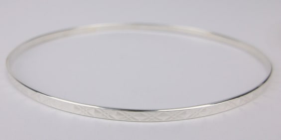 Mint Vintage Italian Sterling Silver Bangle Bracelet 8.5"