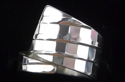 Mint Vint Sterling Silver Taxco By Pass Adjustable Ring 6-8