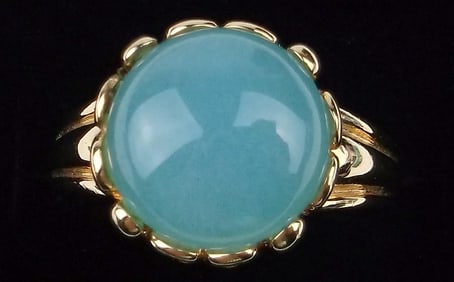 Mint Designer Gold Over Sterling 7ct Aquamarine Ring 6.75
