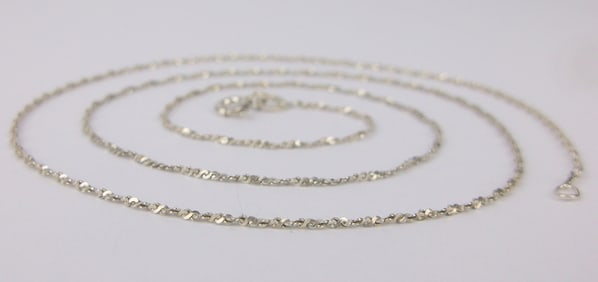 Mint Vintage Italian Sterling Silver Chain Necklace 20"