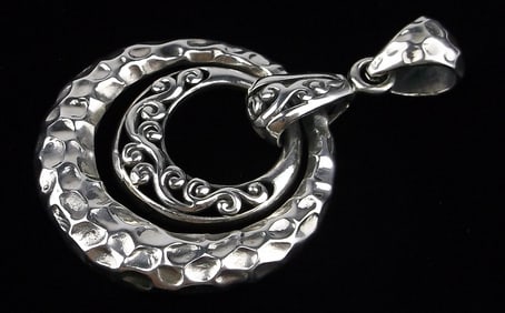 Mint Vintage Big Sterling Silver Drop Pendant