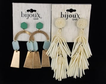 2 New Big Bijoux Bar Sway Earrings Sets Lot
