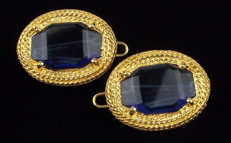 New Vintage 1960s Glass Stone Hair Clips