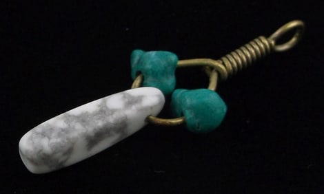 Mint Vintage Zuni Quam Howlite Turquoise Pendant