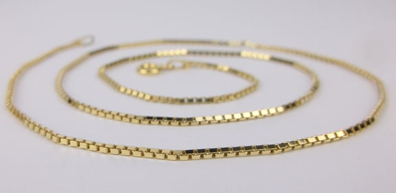 Mint Vint Italian Gold Over Sterling Box Chain Necklace 20"