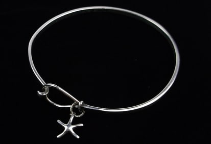 Mint Vintage Thick Sterling Silver Starfish Bracelet 7"