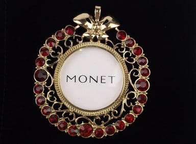 New Big Boxed Monet Rhinestone Christmas Ornament