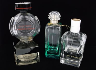 Gorgeous Big Hermes Chanel Cartier Perfume Bottle Lot Empty