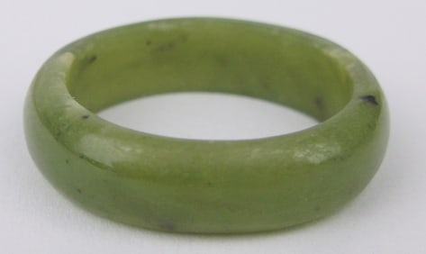 Stunning Vintage Solid Jade Wedding Band Ring 8